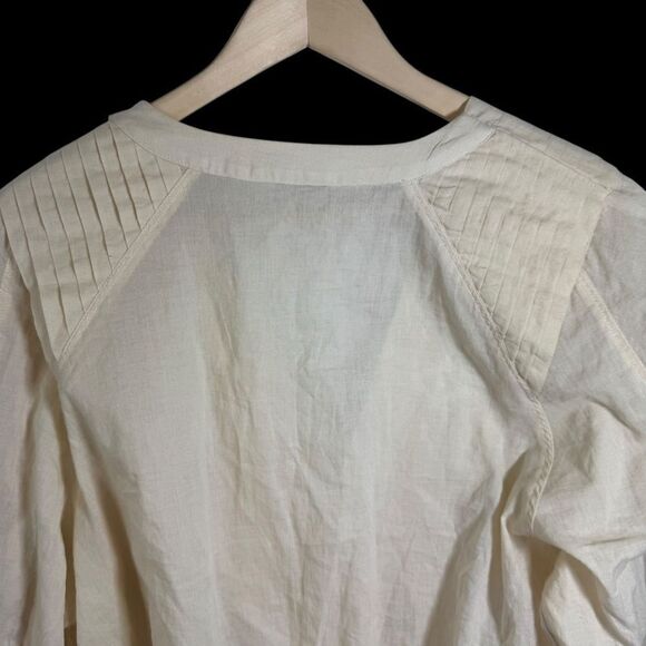 Free People Crazy Little Thing Cream/White Embroidered Cotton Peplum Top Sz M - Picture 5 of 12